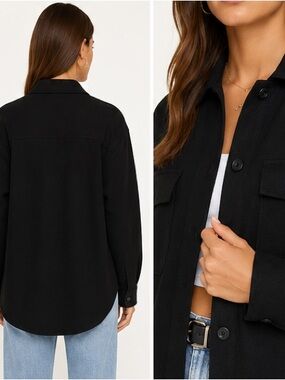 Aritzia Wilfred Free Autumn Shirt Jacket Black Overshirt  sweater  Oversized